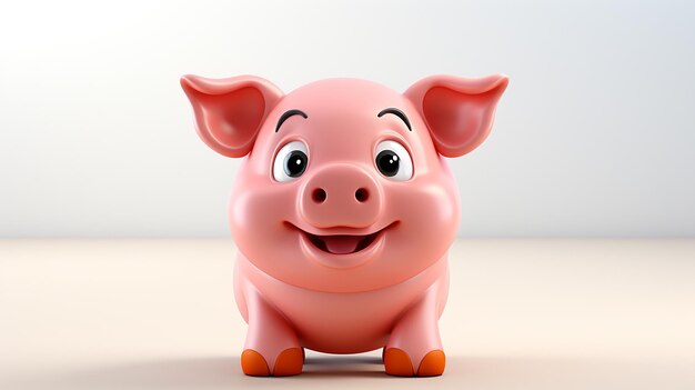 3d cute cartoon pig character