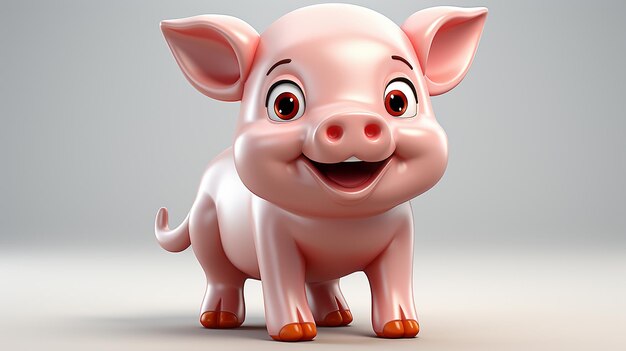 3d cute cartoon pig character