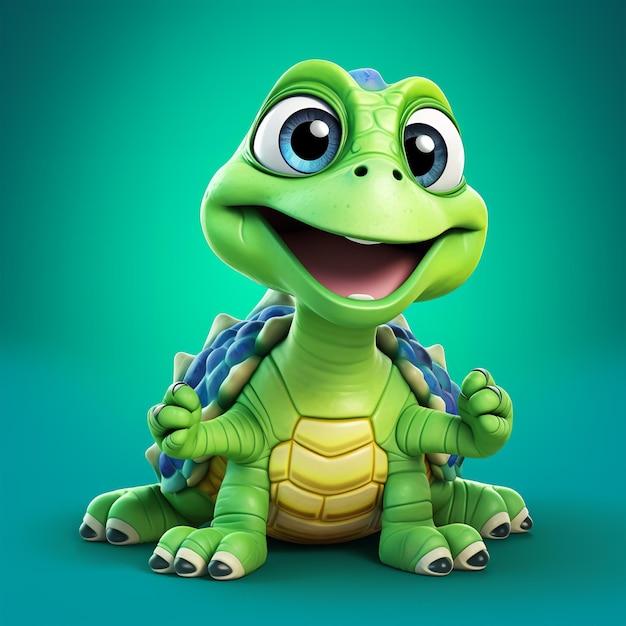 3d cute cartoon turtle monster realistic 3d monster