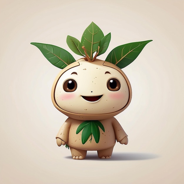 Photo 3d cute cassava character