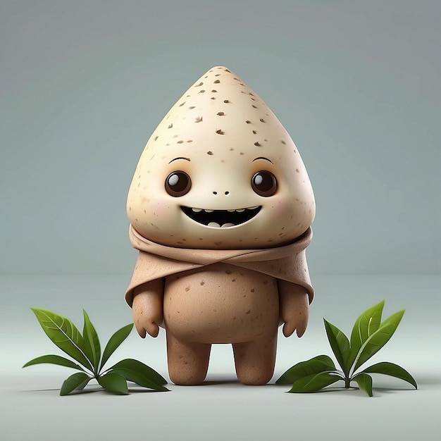 3d cute cassava character