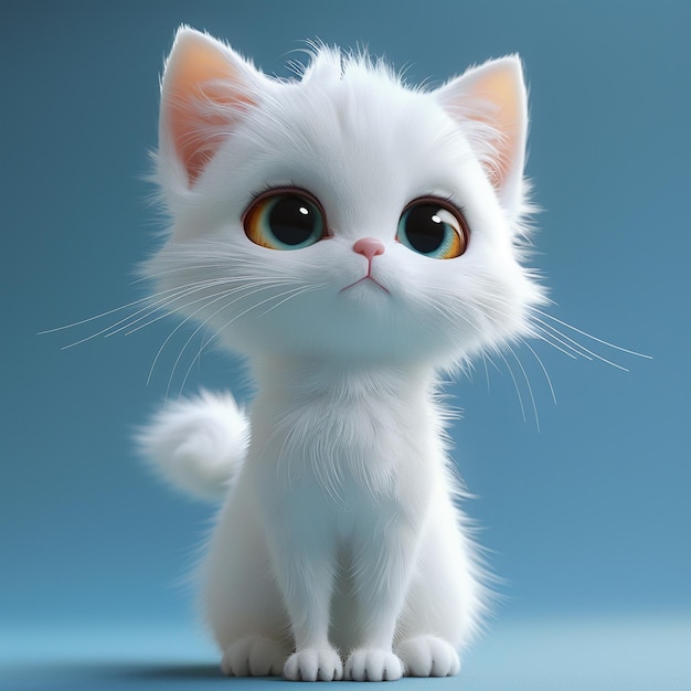 Photo 3d cute cat cartoon character