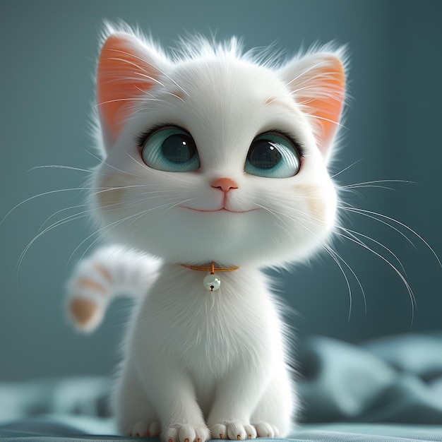 Photo 3d cute cat cartoon character