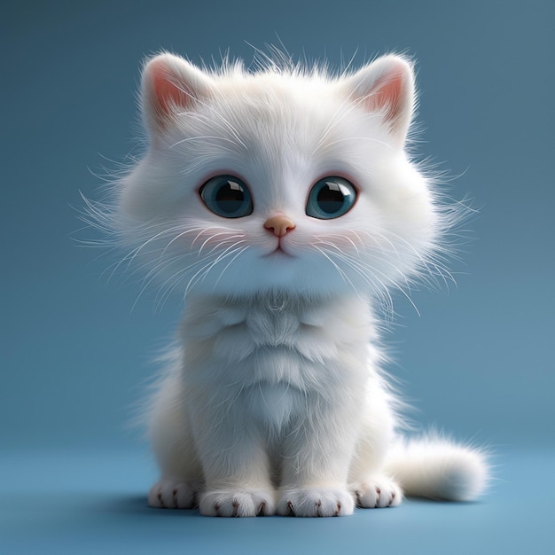 Photo 3d cute cat cartoon character