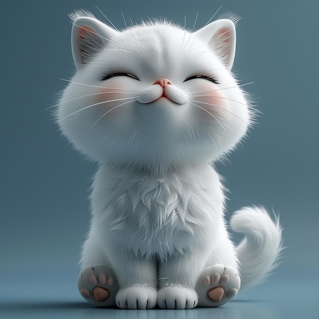 Photo 3d cute cat cartoon character