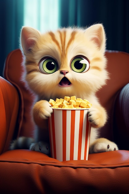 3d cute cat cartoon