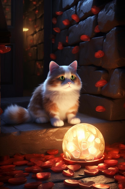 3d cute cat cartoon