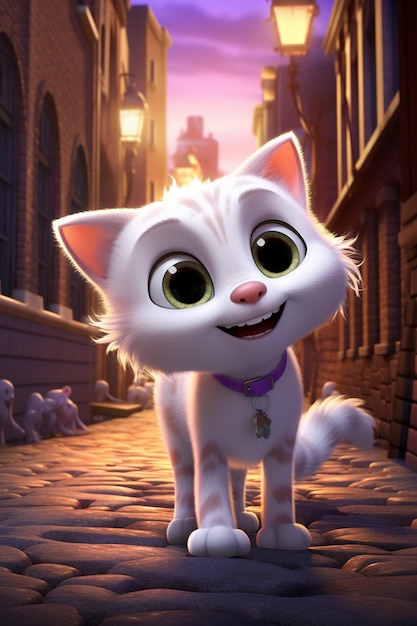 3d cute cat cartoon