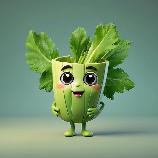 Photo 3d cute celery character