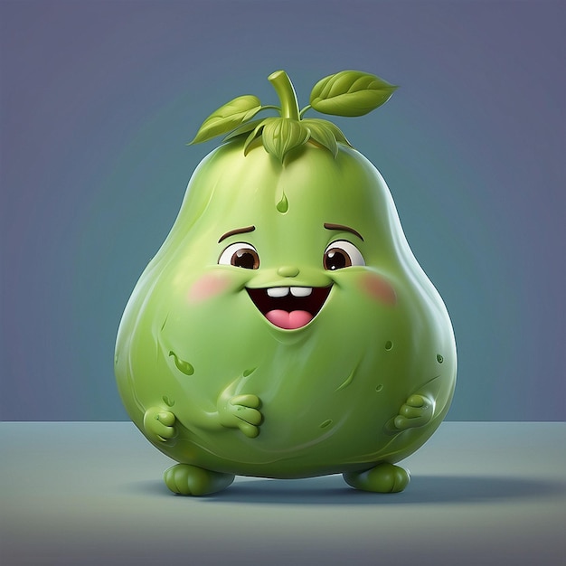 3d 귀여운 Chayote 캐릭터