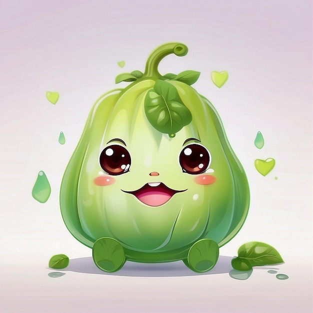 3d 귀여운 Chayote 캐릭터