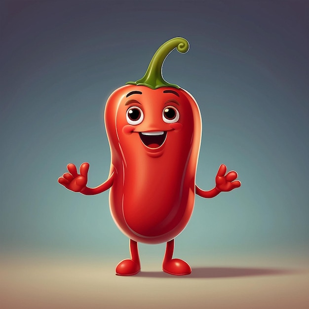 3d Cute chili character