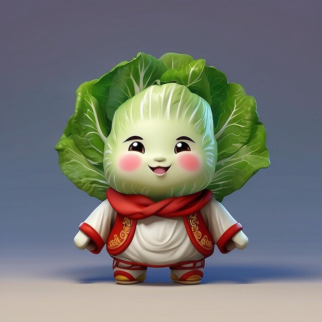 3D cute Chinese cabbage character