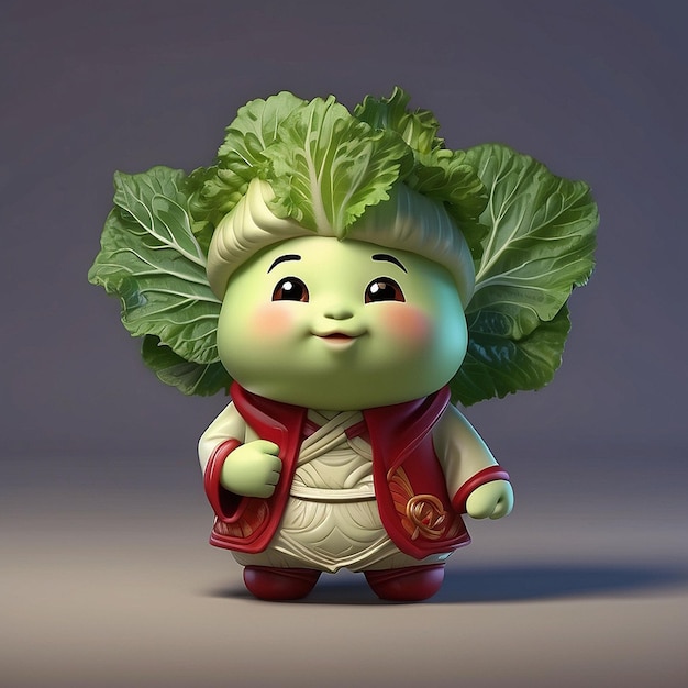 3D cute Chinese cabbage character