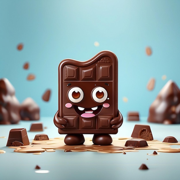 3d cute chocolate bar character