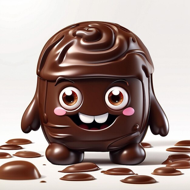 3d cute chocolate character