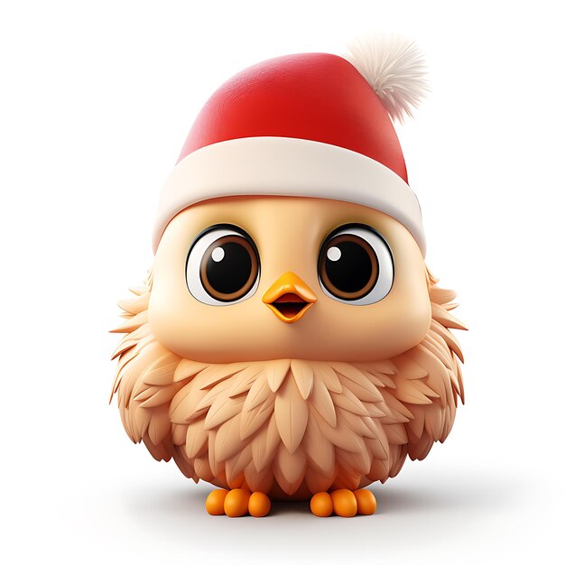 Photo 3d cute christmas chick