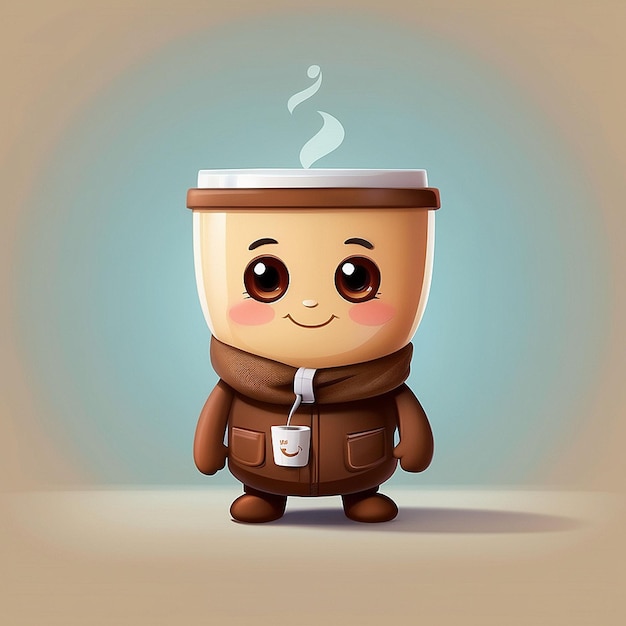 3d cute coffee character design