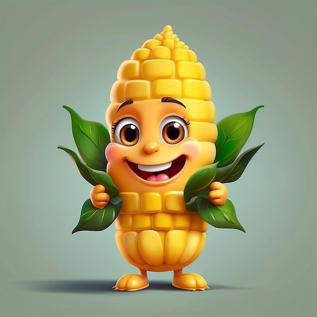 3d cute corn character