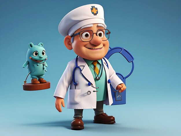 Photo 3d cute doctor cartoon