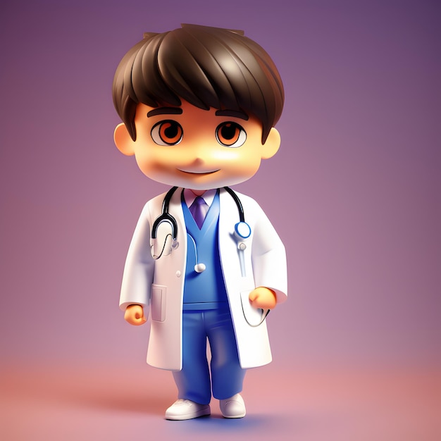 3d cute doctor chibi figure