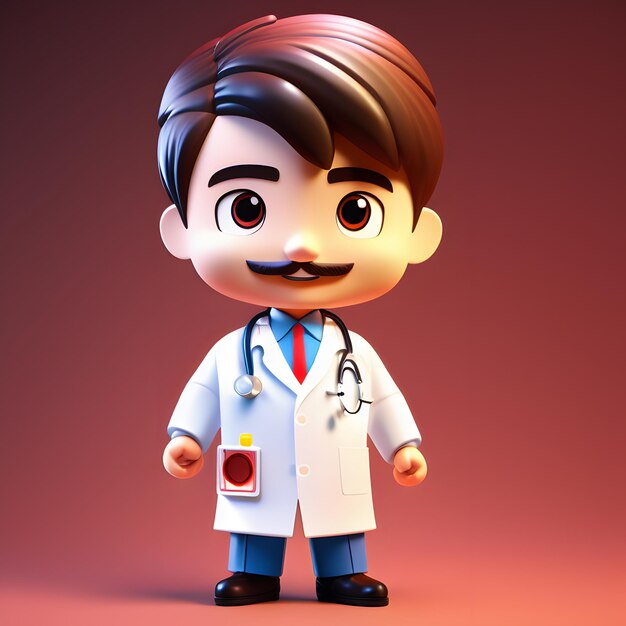 3d cute doctor chibi figure