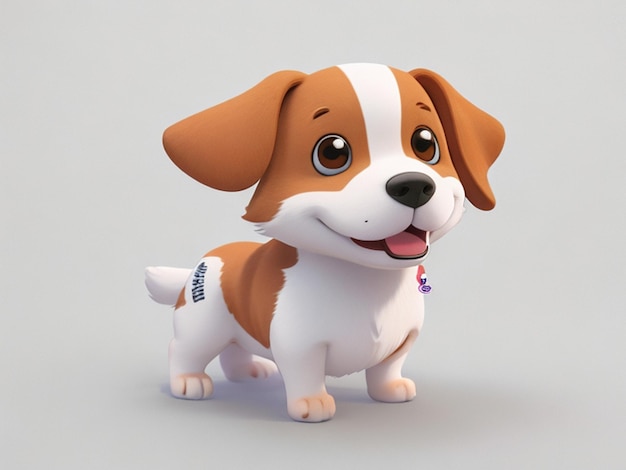 3D cute dog illustration