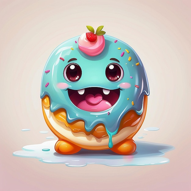 3d cute donut character