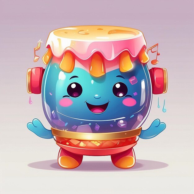 3d cute drum character