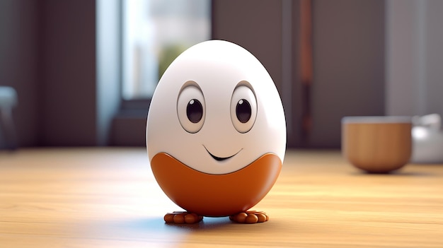 3d cute egg character generative AI