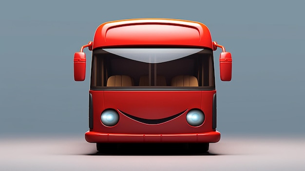 3d cute and funny bus character generative ai