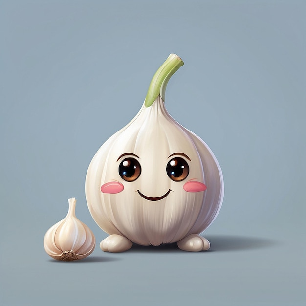 Photo 3d cute garlic character