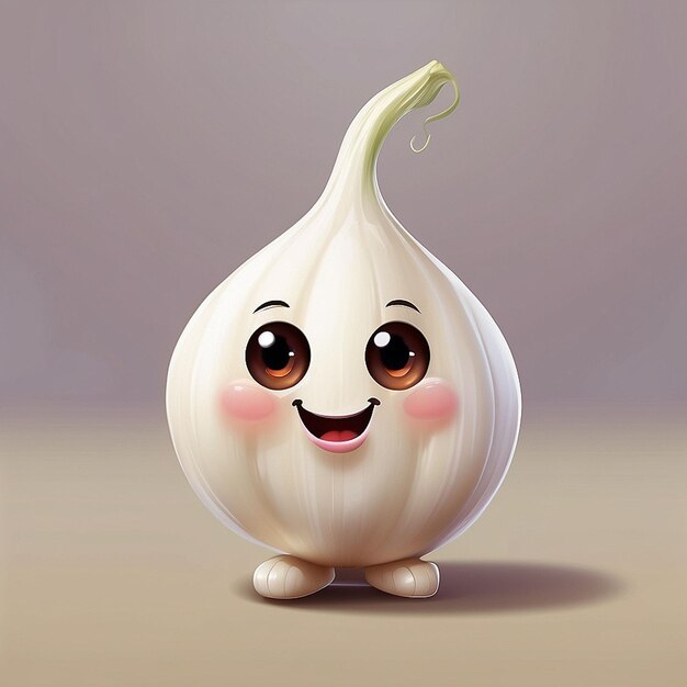 Photo 3d cute garlic character