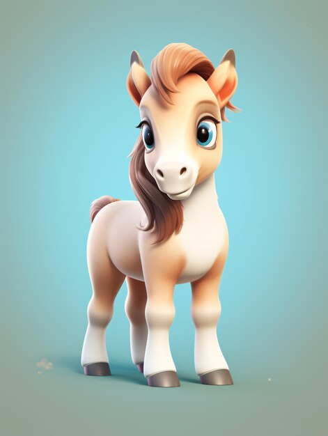 Photo 3d cute horse