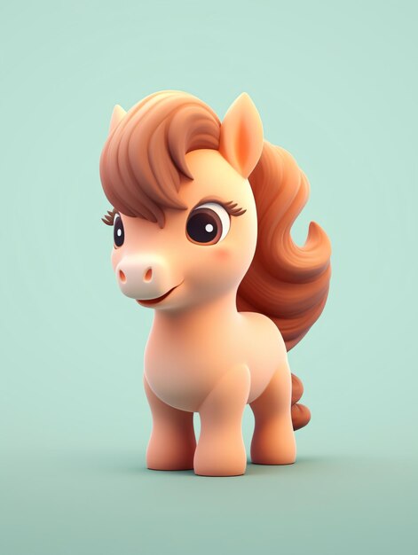 Photo 3d cute horse