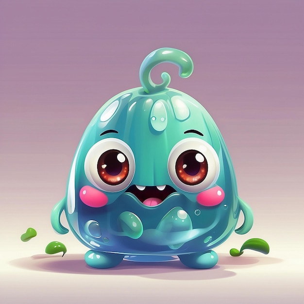 3d cute jelly monster character