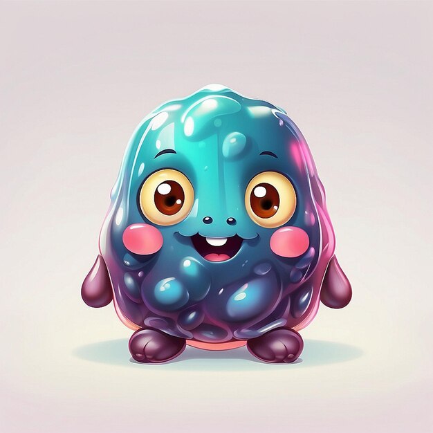 3d cute jelly monster character