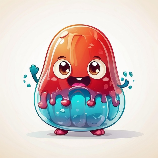 3d cute jelly monster character