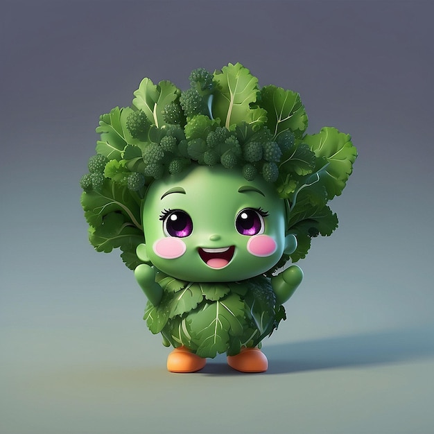 3d Cute kale character