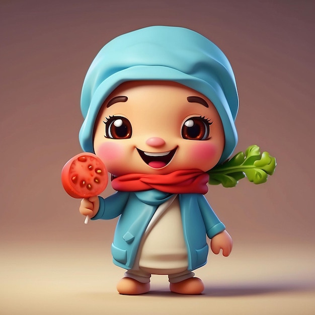 3d cute kebab character design