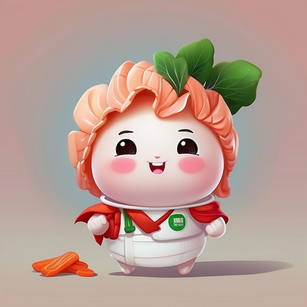 3d cute kimchi character