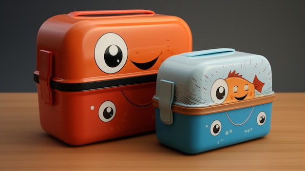 3D cute lunch box with lid