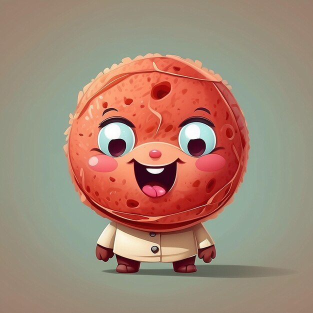 3d cute meatball character