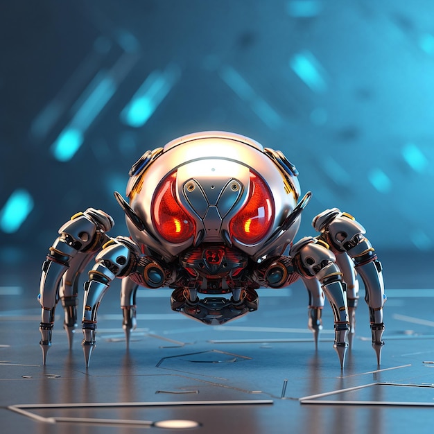 3D cute model spider robot Futuristic intelligence animation Generative AI