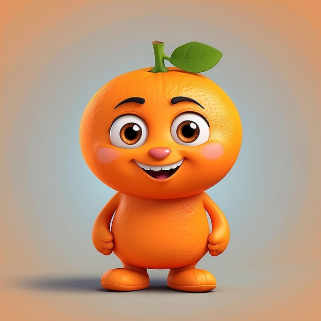 3d cute orange character