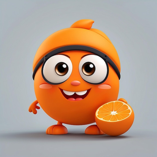 3d cute orange character