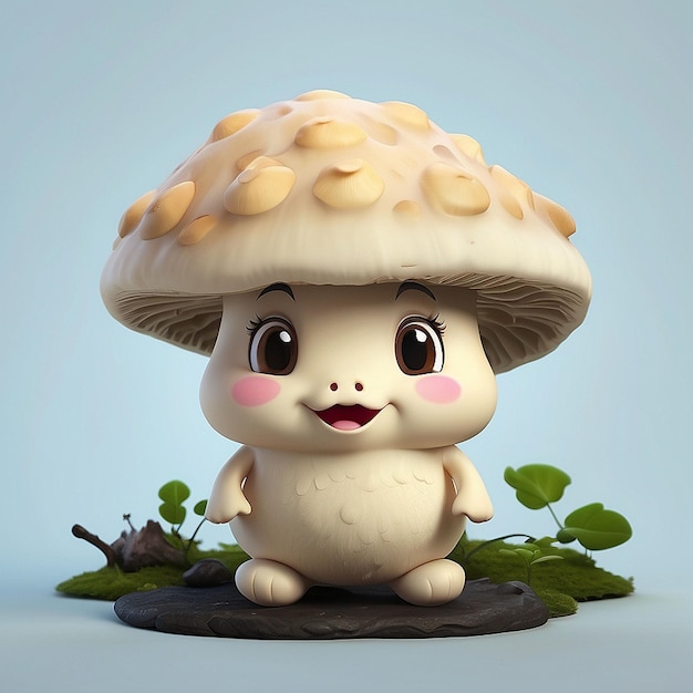 Фото 3d симпатичный персонаж из устрицы-гриба