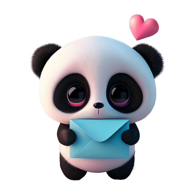 Foto illustrazione sveglia del panda 3d