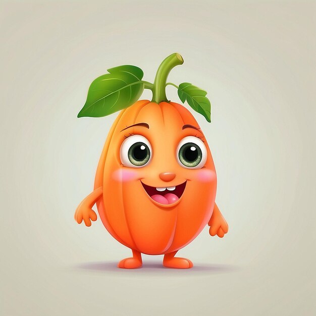 3d cute papaya character