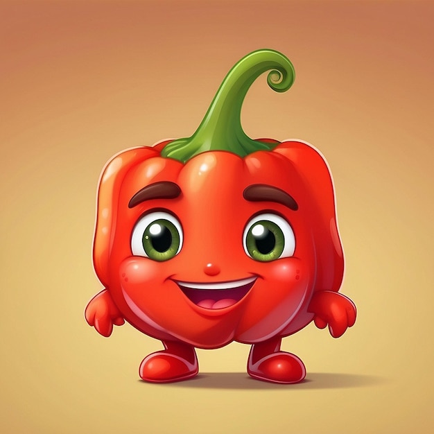 Photo 3d cute paprika character